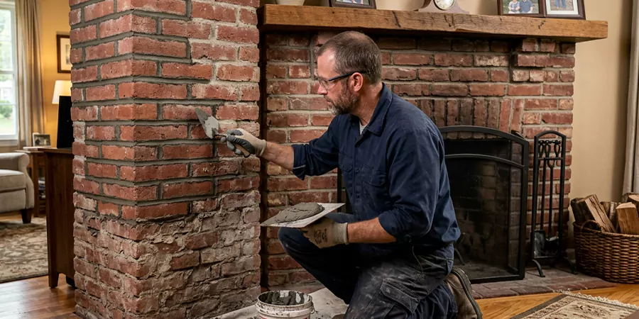Repointing Brick Fireplace Whittier