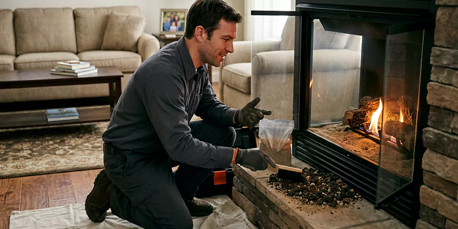 Sand and Embers for Gas Fireplace Whittier